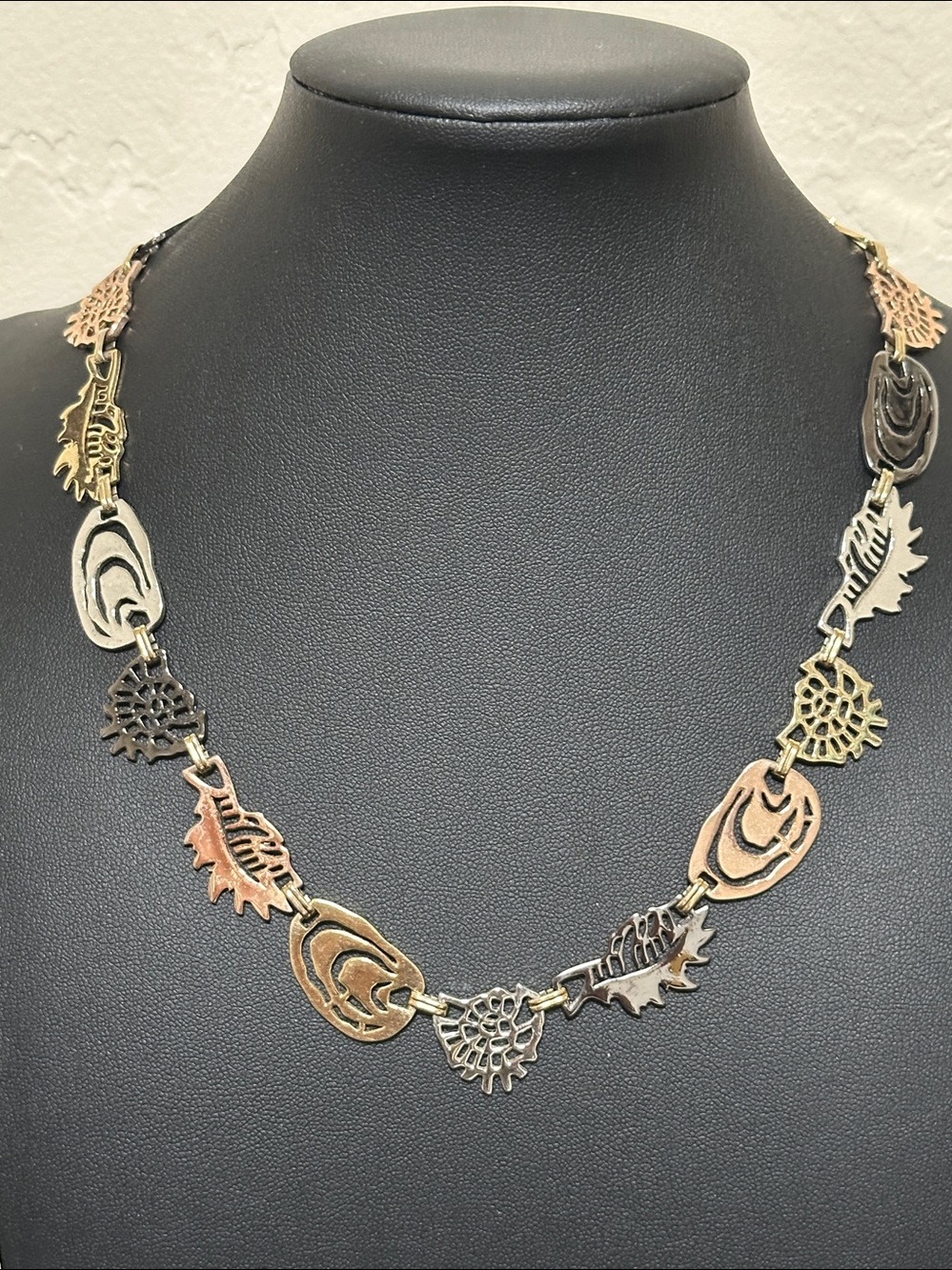 Quad Tone Art Deco Vintage Necklace